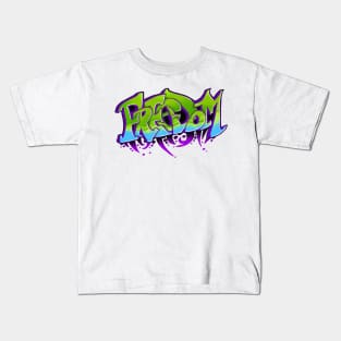 Freedom Graffiti Lettering Kids T-Shirt